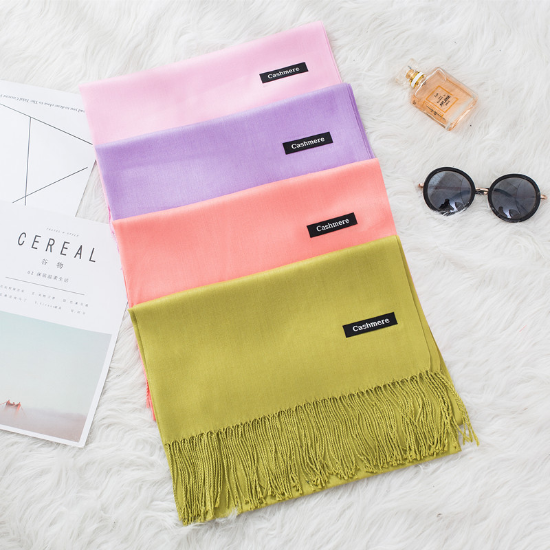 Cashmere Scarf - Mode Effen Kleur 2020 Vrouwen Sjaal