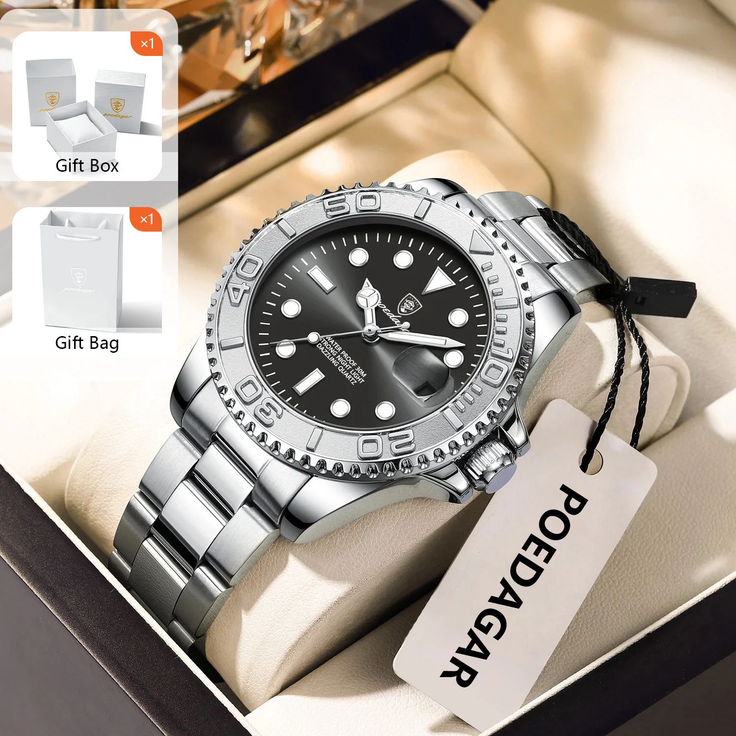 Luxury Watch Men - POEDAGAR Trendy Sport Man Horloge Lichtgevend