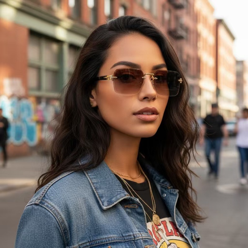 Randloze zonnebrillen, rechtho - Sunglasses Uv400 recensie en prijs