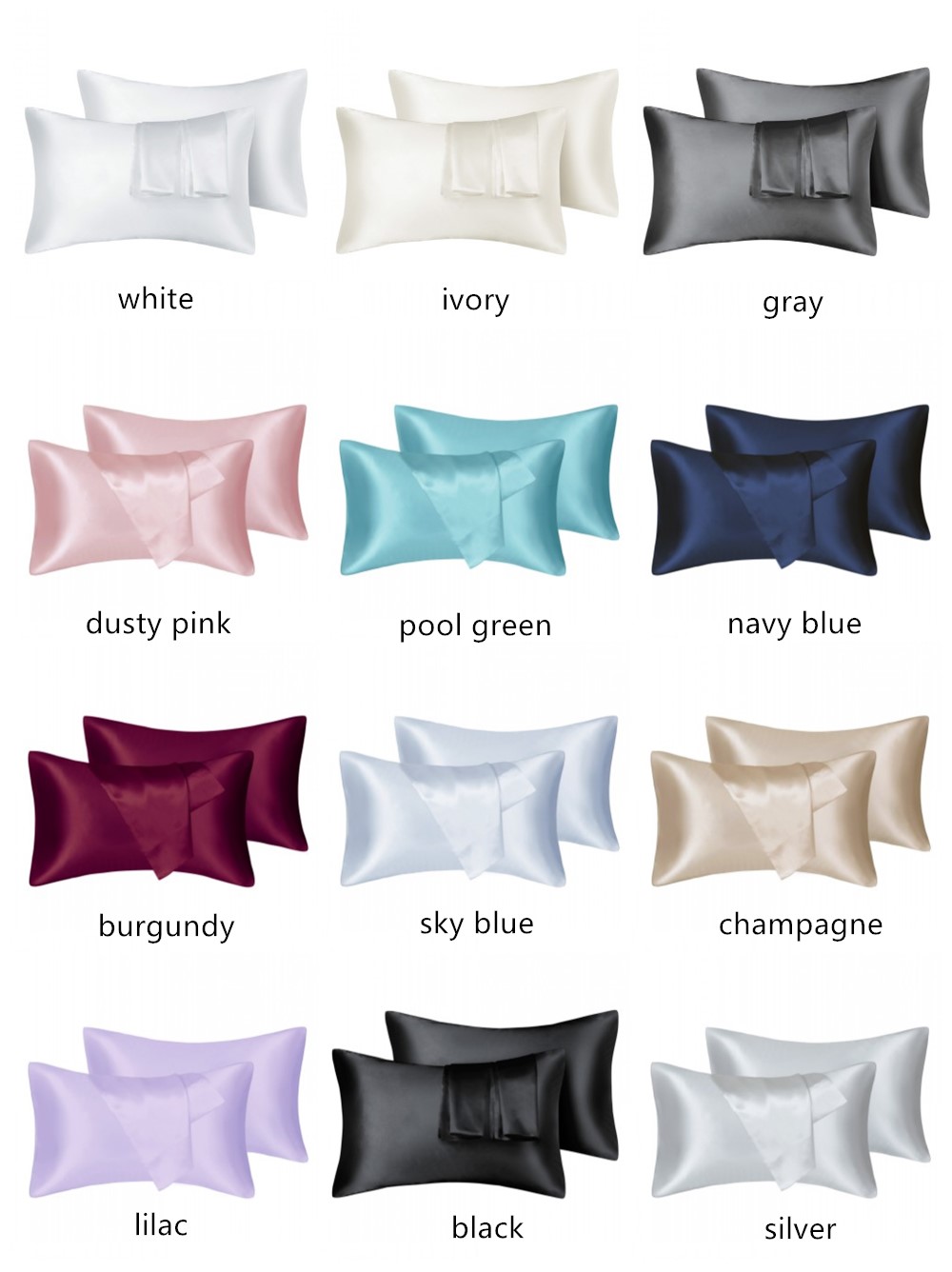 2 stks/partij Effen Zijdeachti - Silk Pillowcase recensie en prijs