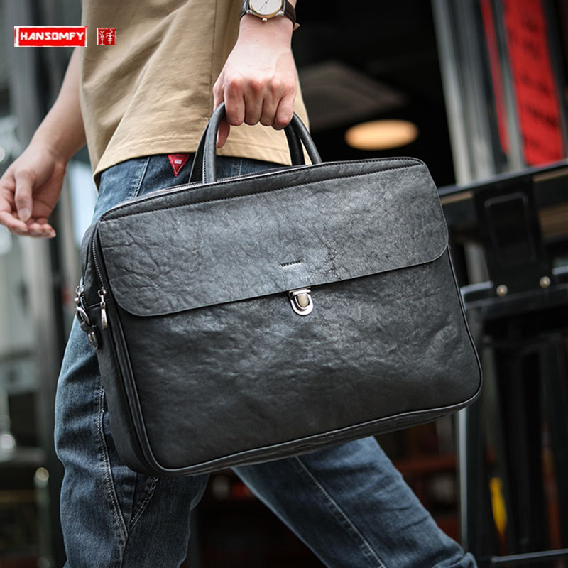LuxurySoft zwarte lederen here - Leather Briefcase recensie en prijs